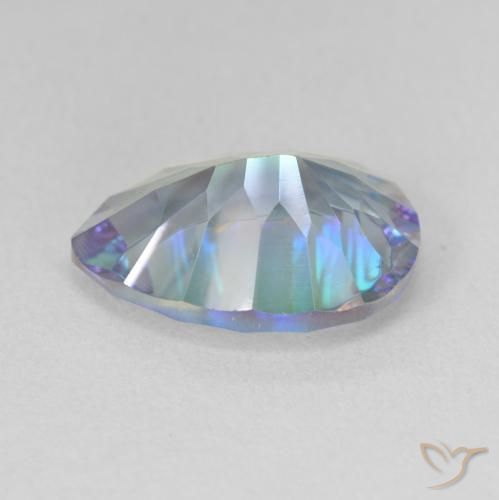 Quarzo mistico Multicolore Blu naturale da 5.04 ct, Forma a pera, VVS-VS