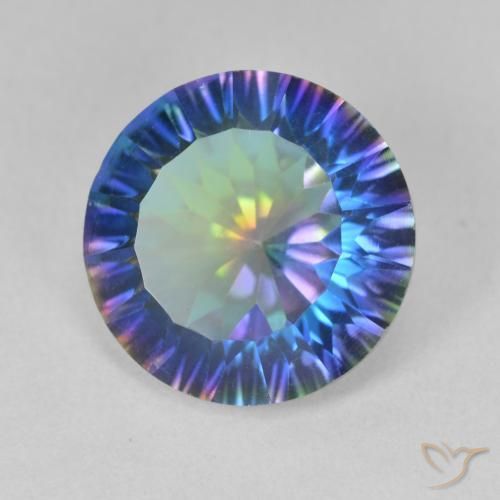 Quarzo mistico Multicolore Blu naturale da 5.24 ct, Rotondo, VVS-VS
