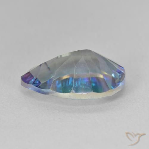 Quarzo mistico Multicolore Blu naturale da 4.96 ct, Forma a pera, VVS-VS