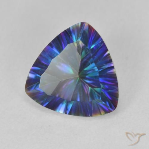 Quarzo mistico Multicolore Blu naturale da 2.97 ct, Taglio trillion, VVS-VS
