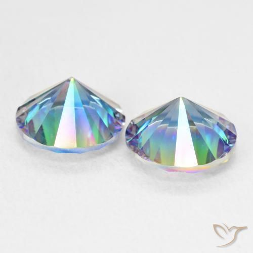 Gemme di Quarzo mistico Multicolore naturale da 3.35 ct, Rotondo, VS