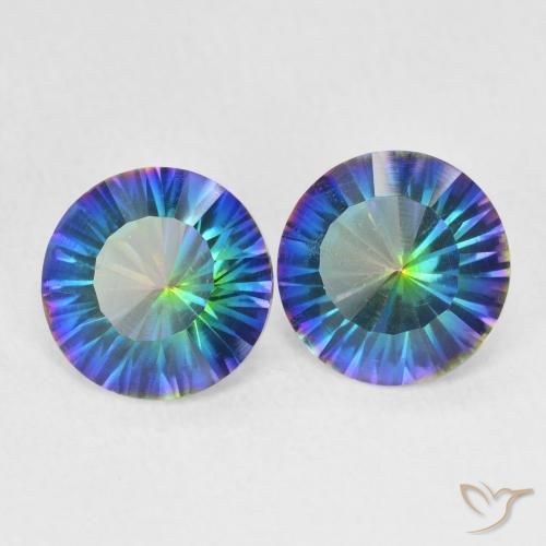 Gemme di Quarzo mistico Multicolore naturale da 3.06 ct, Rotondo, VS