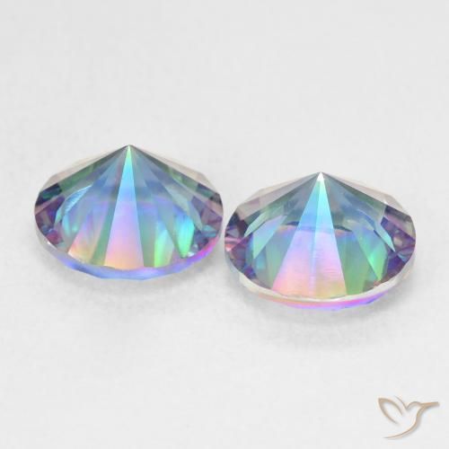 Gemme di Quarzo mistico Multicolore naturale da 3.27 ct, Rotondo, VS