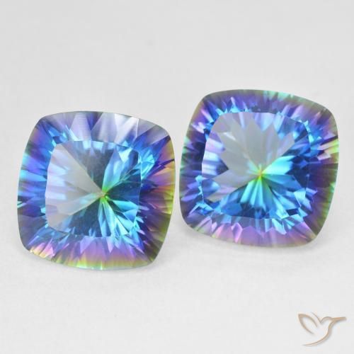 Gemme di Quarzo mistico Multicolore naturale da 13.12 ct, Cuscino, VS
