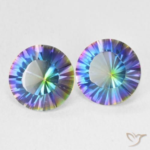 Gemme di Quarzo mistico Multicolore naturale da 3.24 ct, Rotondo, VS