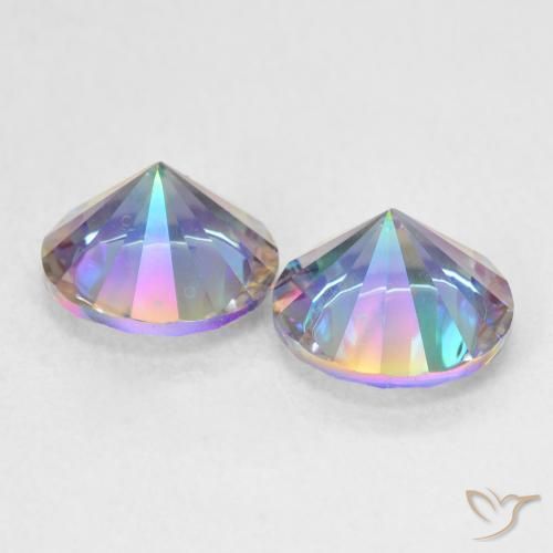 Gemme di Quarzo mistico Multicolore naturale da 3.24 ct, Rotondo, VS