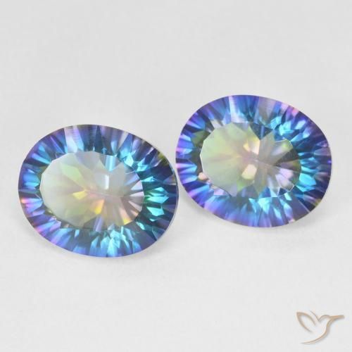 Quarzo mistico naturale multicolore da 6,32 ct, taglio ovale, VVS-VS