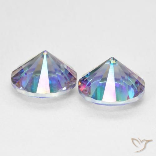 Gemme di Quarzo mistico Multicolore Blu naturale da 3.37 ct, Rotondo, VVS-VS
