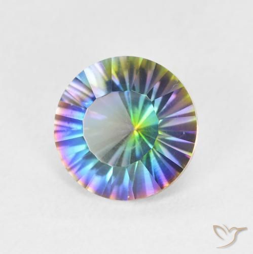 Quarzo mistico naturale multicolore da 1,69 ct, taglio rotondo, VVS-VS