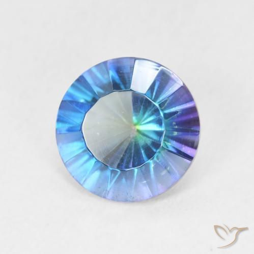 Quarzo mistico Multicolore Blu naturale da 1.72 ct, Rotondo, VVS-VS