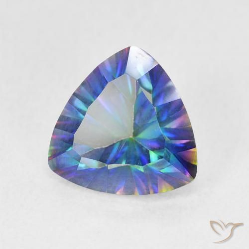 Quarzo mistico Multicolore Blu naturale da 2.22 ct, Taglio trillion, VS