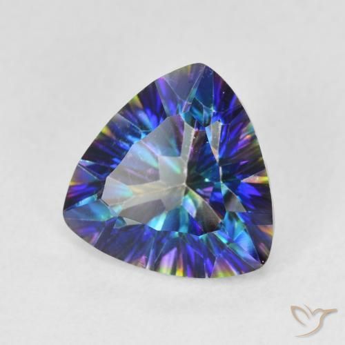 Quarzo mistico Multicolore Blu naturale da 3.01 ct, Taglio trillion, VS