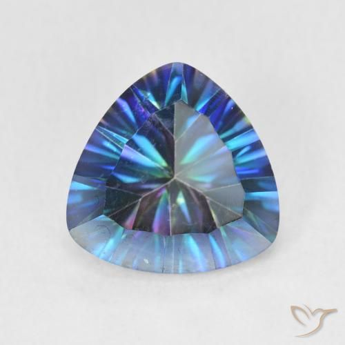 2.85ct Naturale Multicolore Blu Quarzo mistico, Taglio trillion, VS
