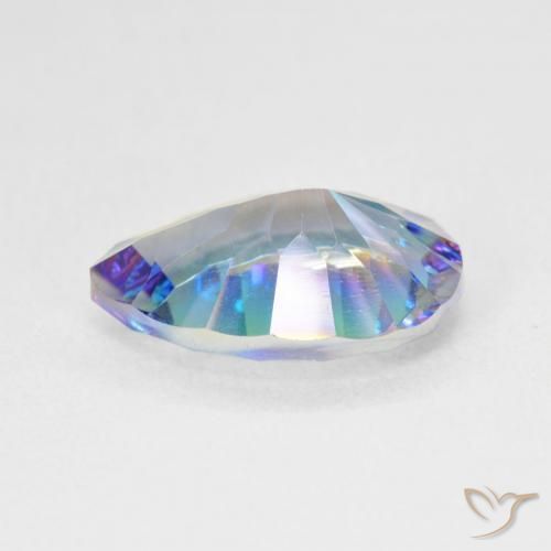 Quarzo mistico Multicolore Blu naturale da 4.68 ct, Forma a pera, VS