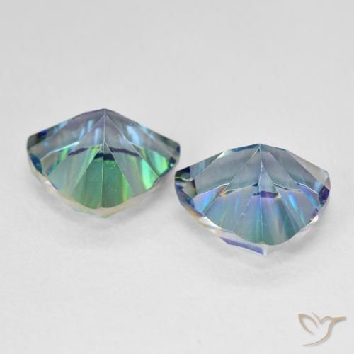 Gemme di Quarzo mistico Multicolore Blu naturale da 5.94 ct, Taglio trillion, VS