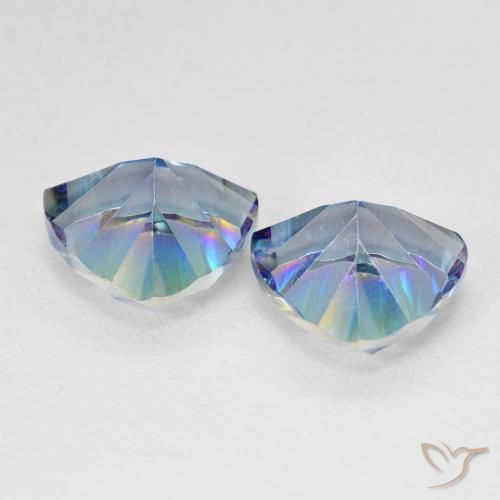 Gemme di Quarzo mistico Multicolore Blu naturale da 6.10 ct, Taglio trillion, VS