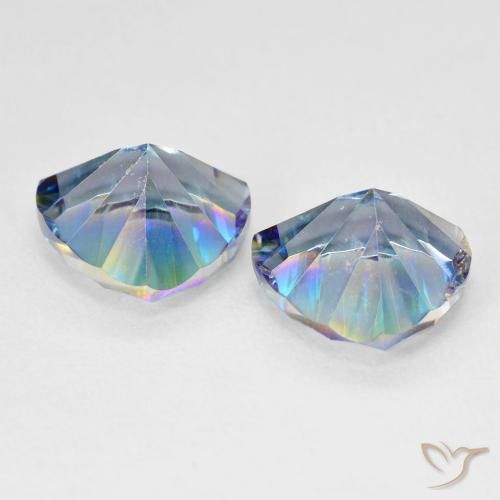 Gemme di Quarzo mistico Multicolore Blu naturale da 5.94 ct, Taglio trillion, VS