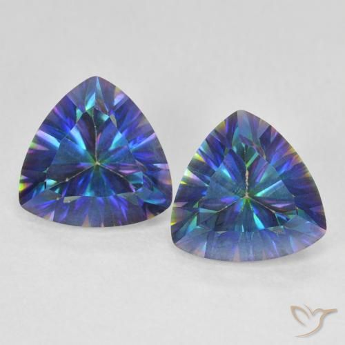 Quarzo mistico naturale multicolore da 4,63 ct, trillion, VS