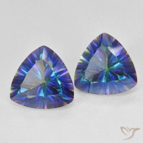 Quarzo mistico naturale multicolore da 4,63 ct, trillion, VS