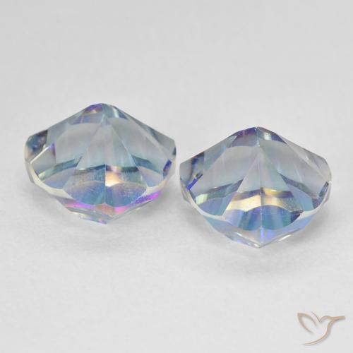 Gemme di Quarzo mistico Multicolore Blu naturale da 5.24 ct, Taglio trillion, VS