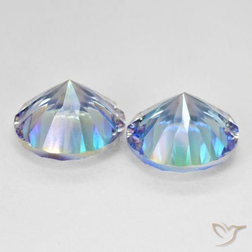 Gemme di Quarzo mistico Multicolore Blu naturale da 11.68 ct, Rotondo, VS