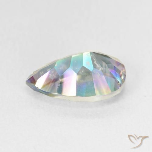 Quarzo mistico Multicolore Blu naturale da 3.17 ct, Forma a pera, VS