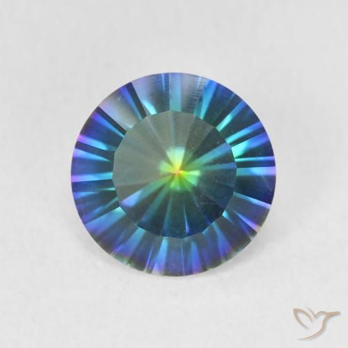 1.58ct Naturale Multicolore Blu Quarzo mistico, Rotondo, VVS