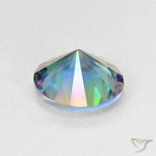 Quarzo mistico Multicolore Blu naturale da 1.58 ct, Rotondo, VVS