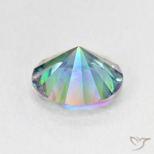 Quarzo mistico Multicolore Blu naturale da 1.72 ct, Rotondo, VS