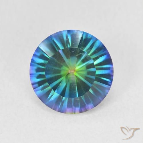 Quarzo mistico naturale multicolore da 1,42 ct, taglio rotondo, VS