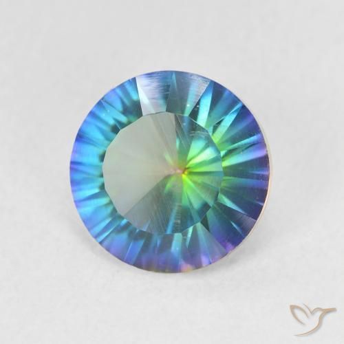 Quarzo mistico naturale multicolore da 1,42 ct, taglio rotondo, VS