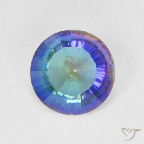 1.76ct Naturale Multicolore Blu Quarzo mistico, Rotondo, VS