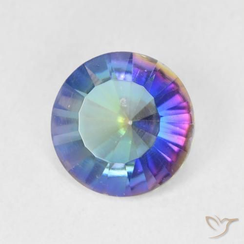 Quarzo mistico Multicolore Blu naturale da 1.76 ct, Rotondo, VS