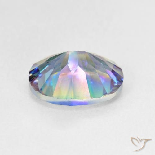 Quarzo mistico naturale multicolore da 3,26 ct, taglio ovale, VS