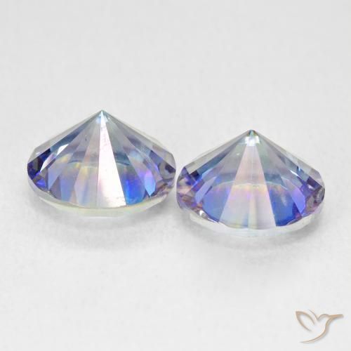 Gemme di Quarzo mistico Multicolore Blu naturale da 3.46 ct, Rotondo, VVS-VS