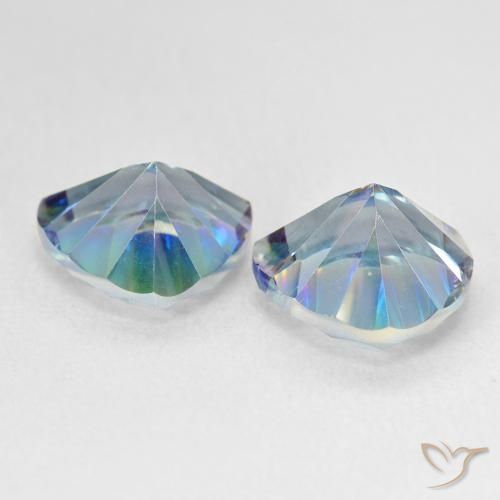 Gemme di Quarzo mistico Multicolore Blu naturale da 6.06 ct, Taglio trillion, VVS-VS