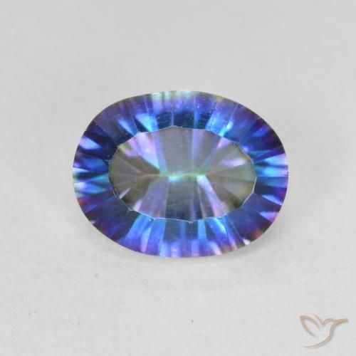 1.72ct Naturale Multicolore Quarzo mistico, Ovale, VVS-VS