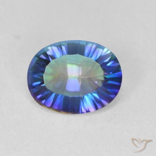 1.62ct Naturale Multicolore Quarzo mistico, Ovale, VS