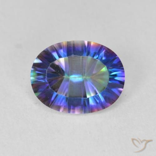 1.64ct Naturale Multicolore Quarzo mistico, Ovale, VS