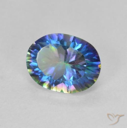 Quarzo mistico Multicolore naturale da 1.84 ct, Taglio ovale, VVS-VS