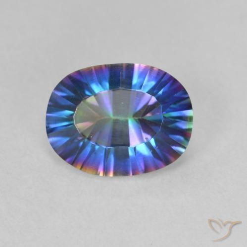 1.66ct Naturale Multicolore Quarzo mistico, Ovale, VVS-VS