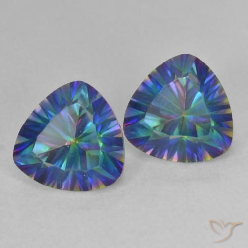 Gemme di Quarzo mistico Multicolore naturale da 3.67 ct, Taglio trillion, VS