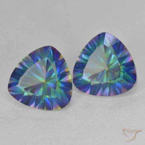 Gemme di Quarzo mistico Multicolore naturale da 3.73 ct, Taglio trillion, VS