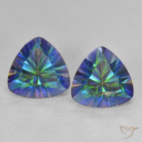 2.24ctw Naturale Multicolore Quarzo mistico, Taglio trillion, VVS-VS