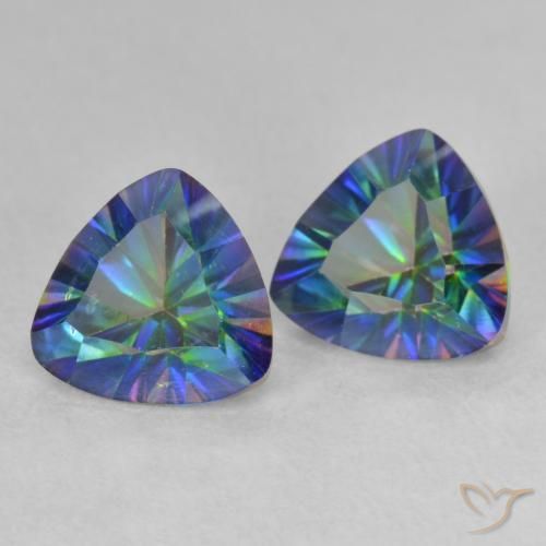 Gemme di Quarzo mistico Multicolore naturale da 2.24 ct, Taglio trillion, VVS-VS