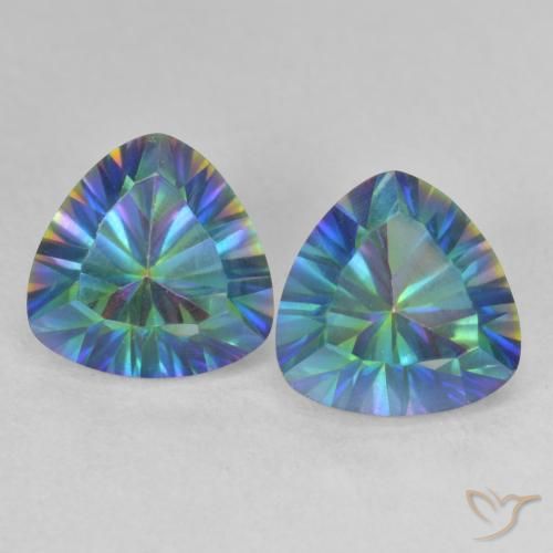 3.75ctw Naturale Multicolore Quarzo mistico, Taglio trillion, VVS-VS