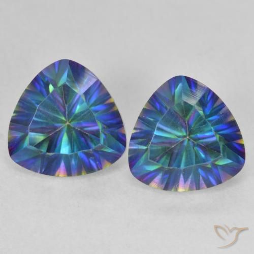 3.89ctw Naturale Multicolore Quarzo mistico, Taglio trillion, VVS-VS