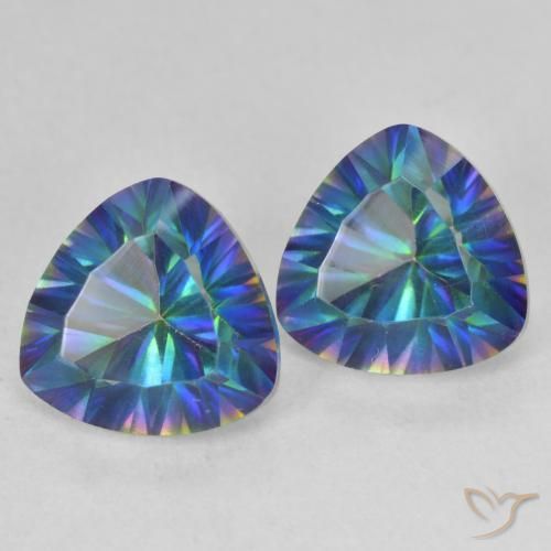 Gemme di Quarzo mistico Multicolore naturale da 3.89 ct, Taglio trillion, VVS-VS