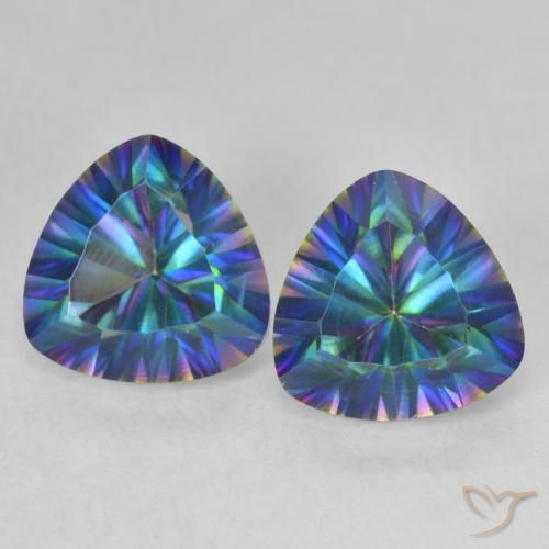 3.67ctw Naturale Multicolore Quarzo mistico, Taglio trillion, VVS-VS