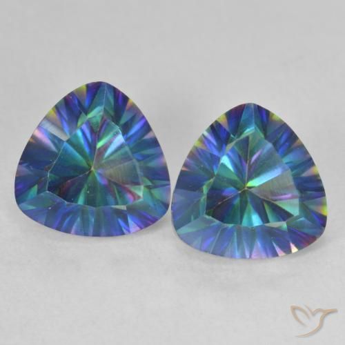 3.71ctw Naturale Multicolore Quarzo mistico, Taglio trillion, VVS-VS